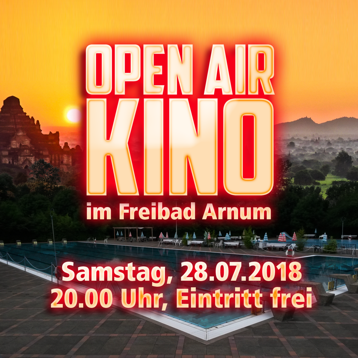 28.07.2018: Open Air Kino im Freibad Arnum