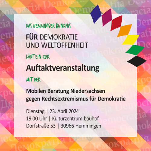 Auftaktveranstaltung des Bündnis für Demokratie und Weltoffenheit am 23. April 2024