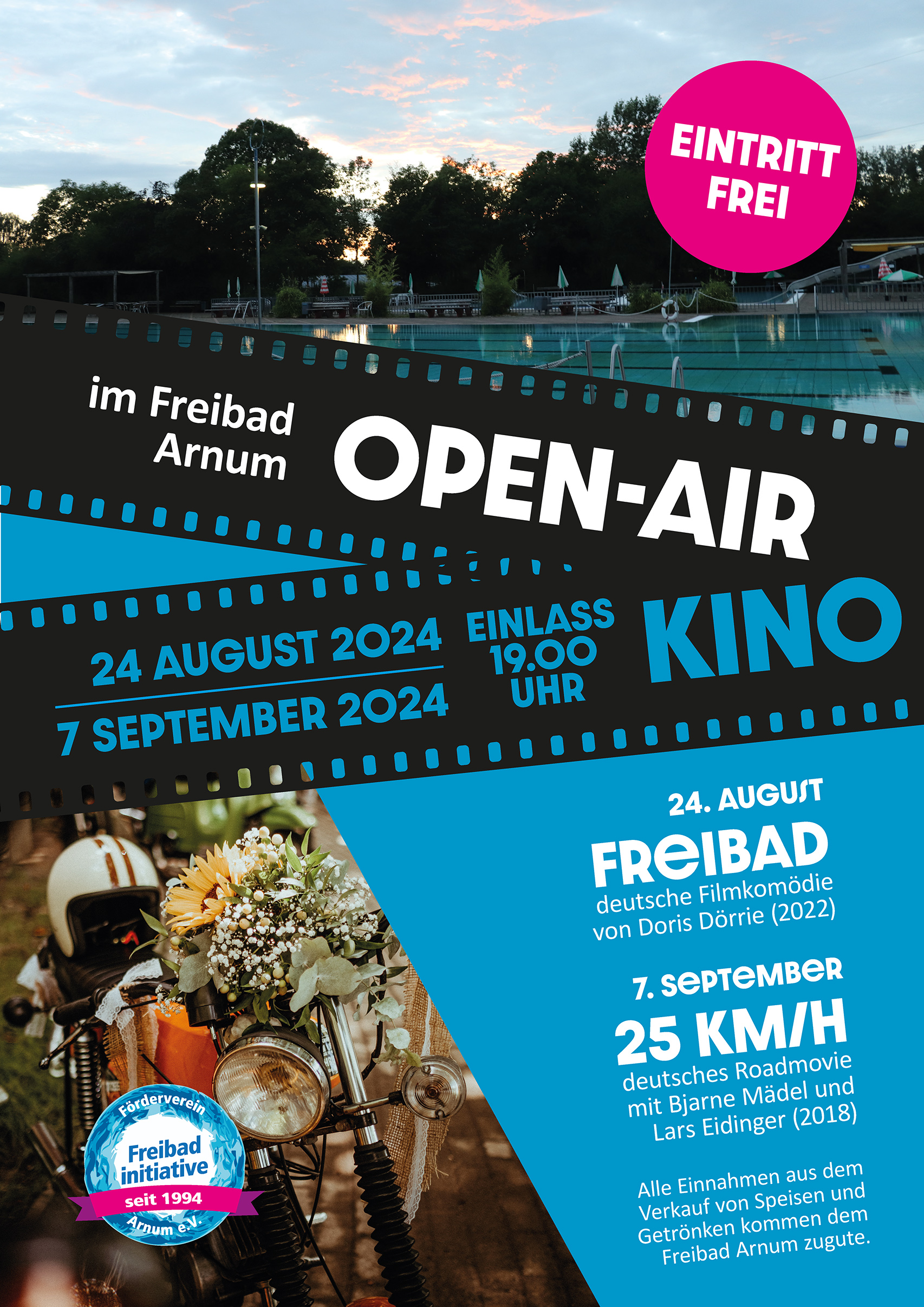 24. August: Open-Air-Kino im Freibad Arnum